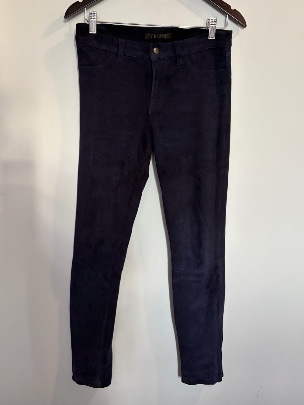 J Brand French Stretch Lambs Suede Skinny Pants - 28